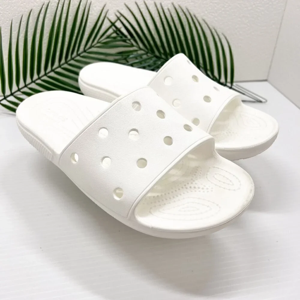 Crocs Unisex Adults' White Croslite Slip On Classic Slide Sandals Size 9M 11W